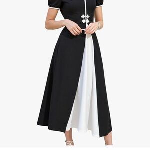 Elegant Black and White Women's Dress